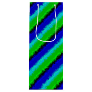 Green Blue abstract 3D rainbow pattern Wine Gift Bag