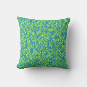 Green Blue Abstract Geometric Pattern Cushion