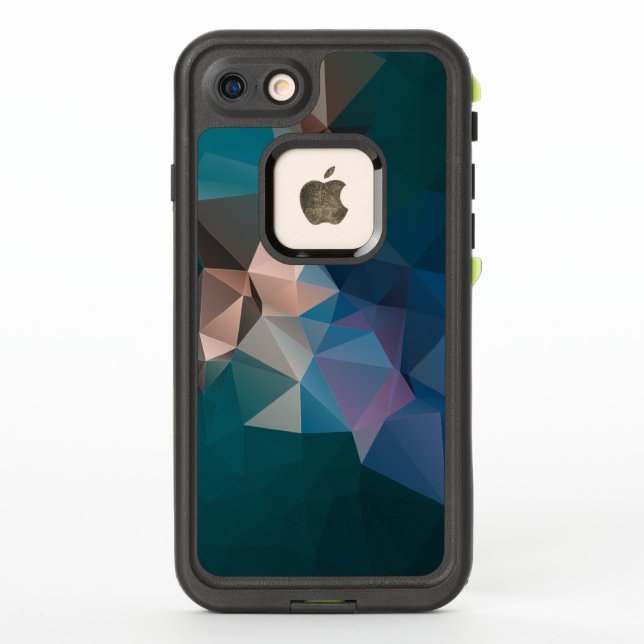 Green Blue Abstract Pyramid Pattern LifeProof iPhone Case (Back)