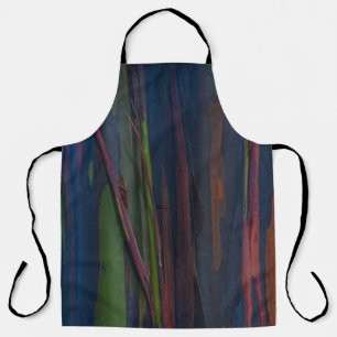 Green blue and brown abstract painting apron