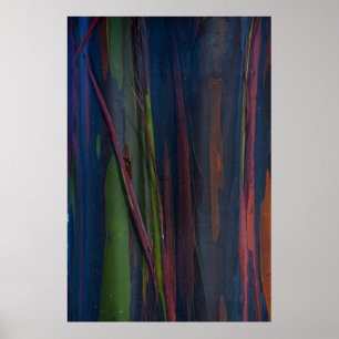 Green blue and brown abstract painting poster
