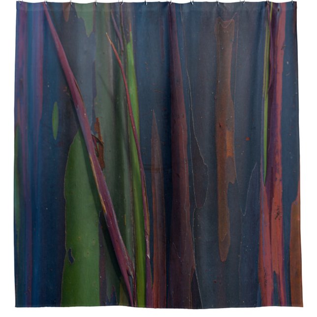 Green blue and brown abstract painting shower curtain (Front)