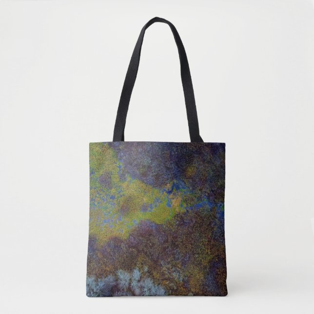 Green, blue, and brown mat tote bag (Front)