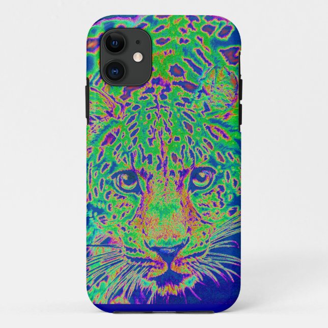 green, blue and purple leopard iphone 5 case (Back)