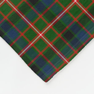 Green, Blue, and Red Reid Clan Tartan Fleece Blanket