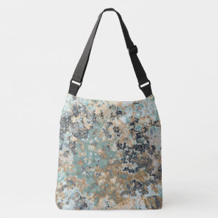 Green, Blue and Turquoise Marble Crossbody Bag