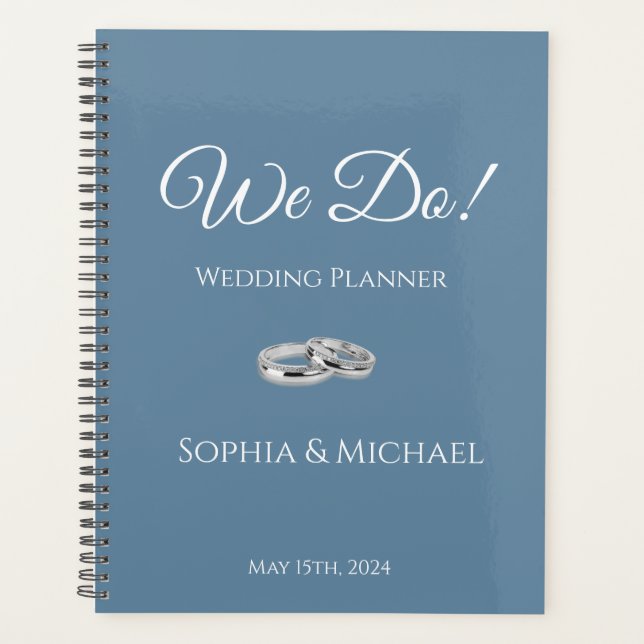 Green Blue and White- Wedding-Planner Planner (Front)