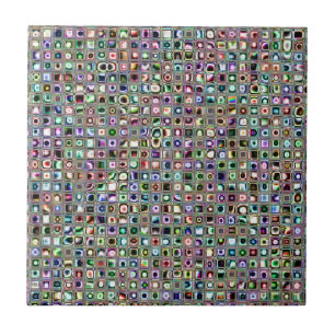 Green-Blue 'Bijoux' Textured Mosaic Tiles Pattern