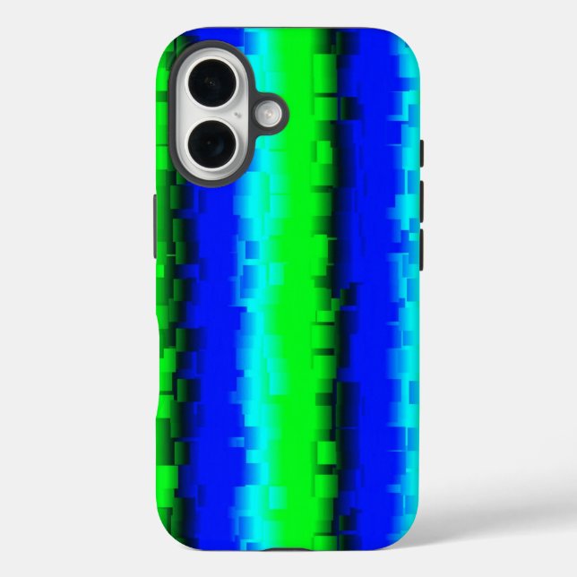 green blue black abstract rainbow pattern Case-Mate iPhone case (Back)