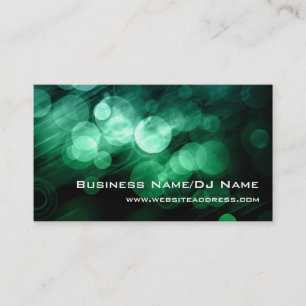 Green & Blue Bokeh (Music or DJ) Business Cards