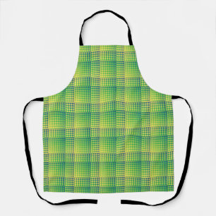 Green Blue Checker Abstract Pattern Apron