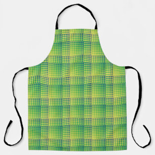 Green Blue Chequered Abstract Pattern Apron