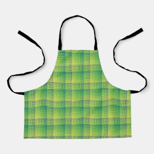 Green Blue Chequered Abstract Pattern Apron