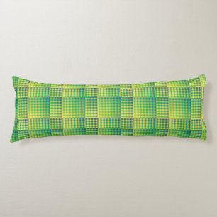 Green Blue Chequered Abstract Pattern Body Cushion