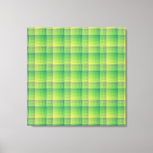 Green Blue Chequered Abstract Pattern Canvas Print