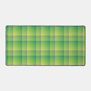 Green Blue Chequered Abstract Pattern Desk Mat
