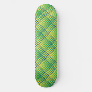Green Blue Chequered Abstract Pattern Skateboard