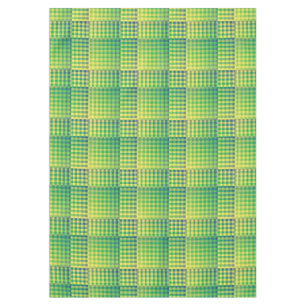 Green Blue Chequered Abstract Pattern Tablecloth