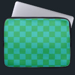 Green Blue Chequered Gingham Pattern Laptop Sleeve<br><div class="desc">Green Blue Chequered Gingham Pattern</div>