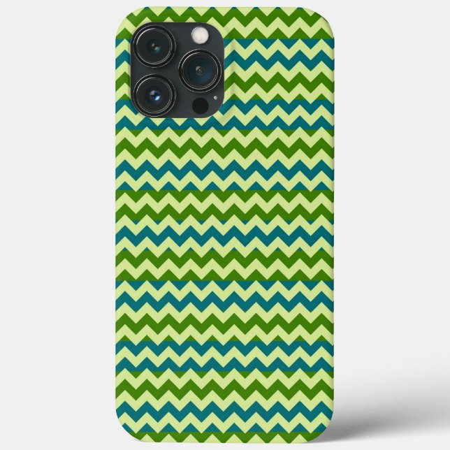 Green Blue Chevron Zigzag Case-Mate iPhone Case (Back)