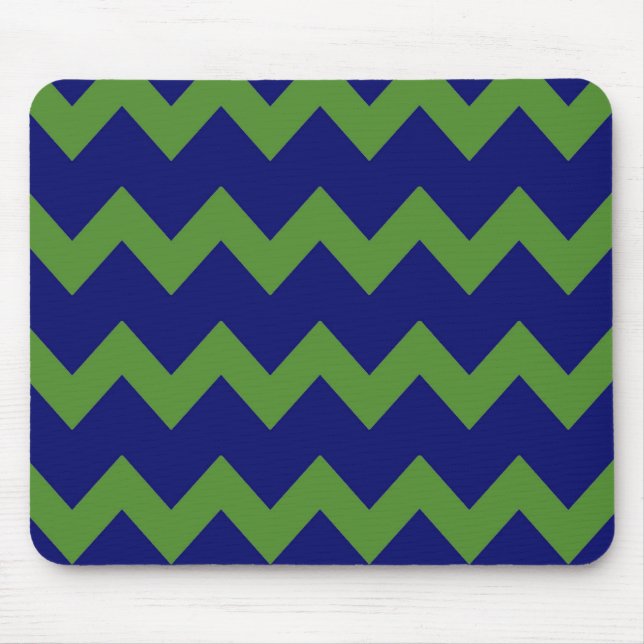 Green Blue Chevrons Mousepad (Front)