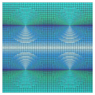 Green Blue Circle Water Print Check Pattern Fabric