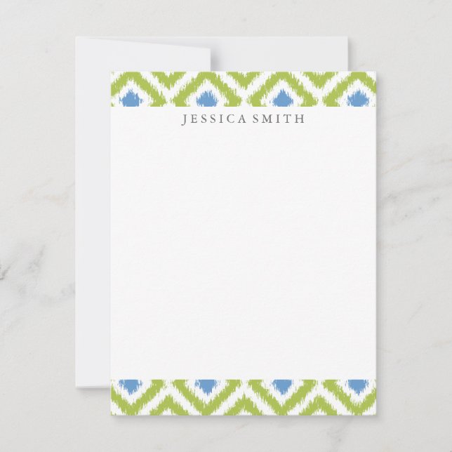 Green Blue Diamonds Ikat Pattern (Front)