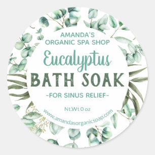 Green Blue Eucalyptus Infused Bath Spa Soak Labels