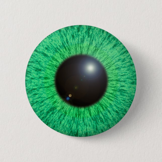 Green Blue Eye With Flare Button (Front)