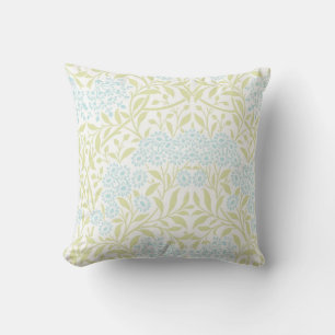 Green Blue Floral Damask Pattern Cushion