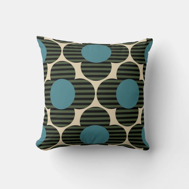 green blue flowers orla kiely cushion (Front)