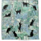Green Blue French Cat Paris Cafe Shower Curtain