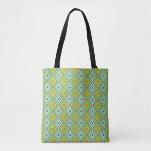 Green Blue Geometrical Unique  Tote Bag