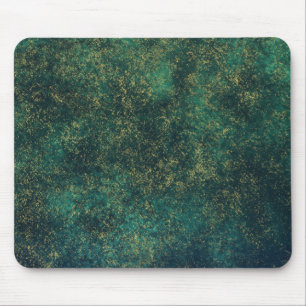 Green, Blue & Gold Watercolor Mouse Mat