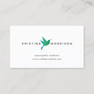 Green/Blue Hummingbird Logo Business Card