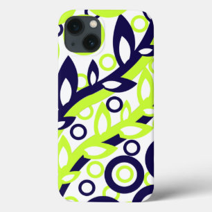 Green Blue Leaves iPhone 13 Case