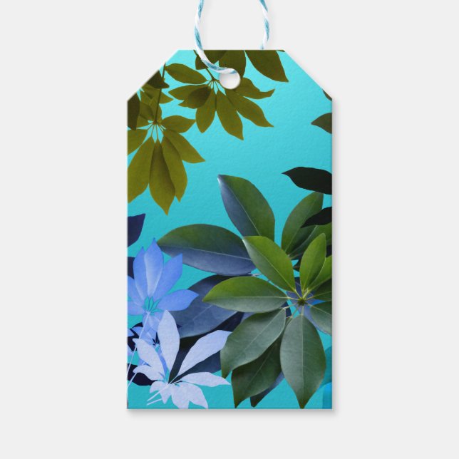 Green & Blue Leaves   Custom Gift Tag (Front)