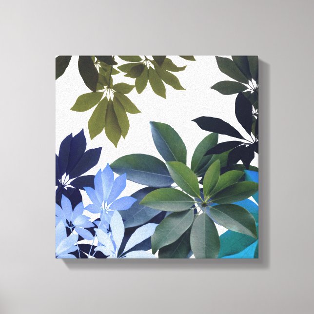 Green & Blue leaves Wrapped Canvas (Front)