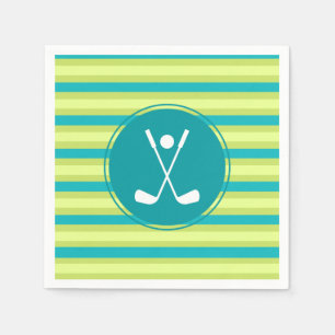 Green & Blue Line Stylish Elegant Golf Lover Sport Napkin