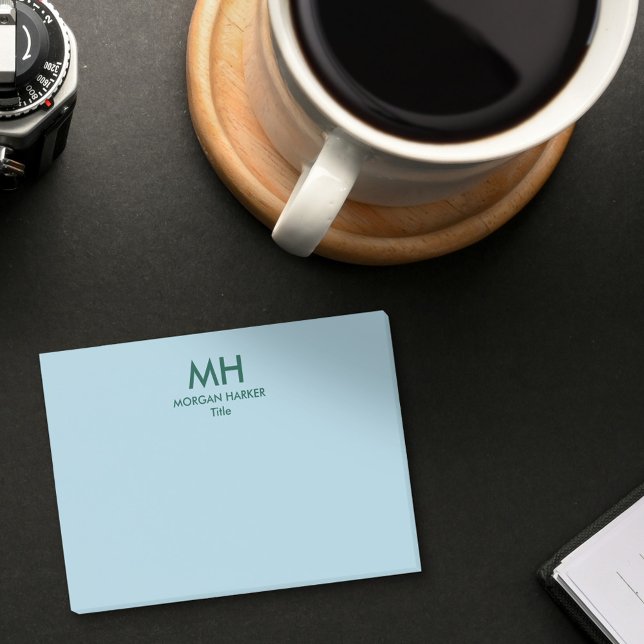 Green Blue Minimal Clean Initials Post-it Notes (Creator Uploaded)