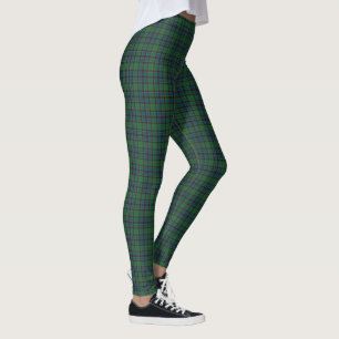 Green Blue Orange Plaid Tartan Leggings