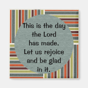 Green Blue Orange Striped Bible Verse Magnet