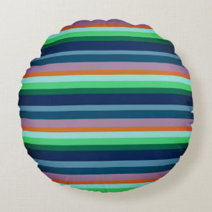 Green, Blue , Orange Stripes Field Cushion