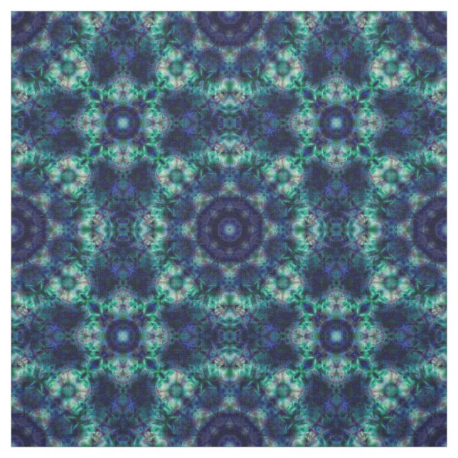 Green blue  ornament fabric (Swatch)