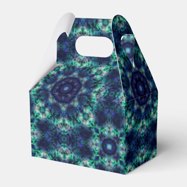 Green blue  ornament favour box (Back Side)