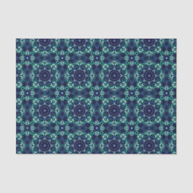 Green blue  ornament tissue paper (Front)