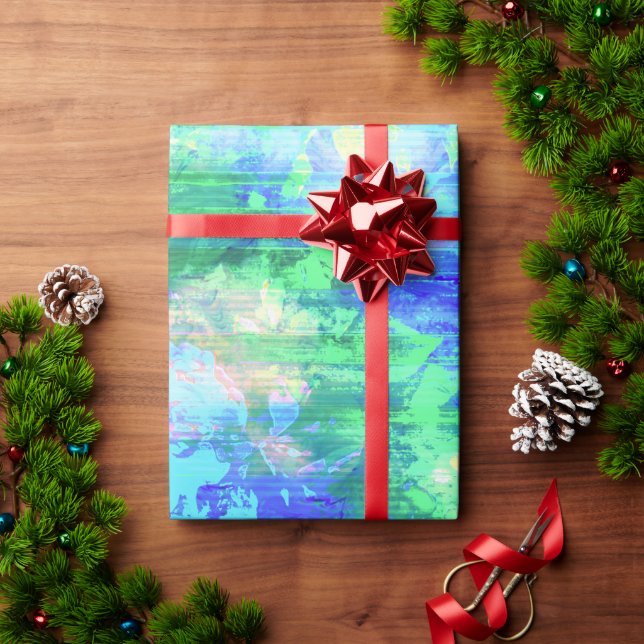 Green & Blue Pattern Wrapping Paper (Holiday Gift)