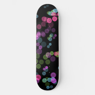 Green Blue Pink Purple Abstract Bubble Design Skateboard
