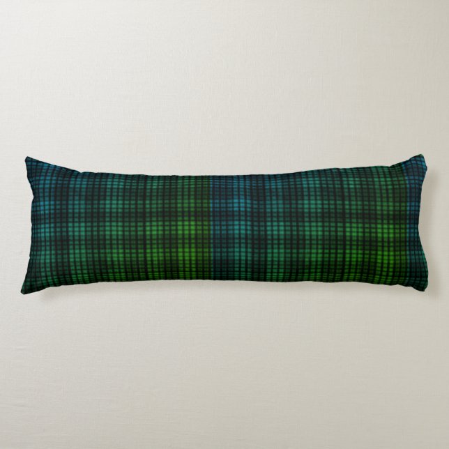 Green Blue Plaid Body Pillow (Front)