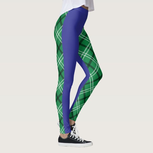 Green & Blue Plaid  Leggings (Right)